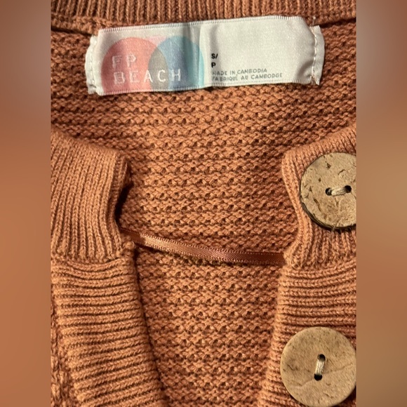 Free People FP Beach Hailee Sweater Midi Dress NWT Small Aged Terracotta Cotton - Picture 8 of 16